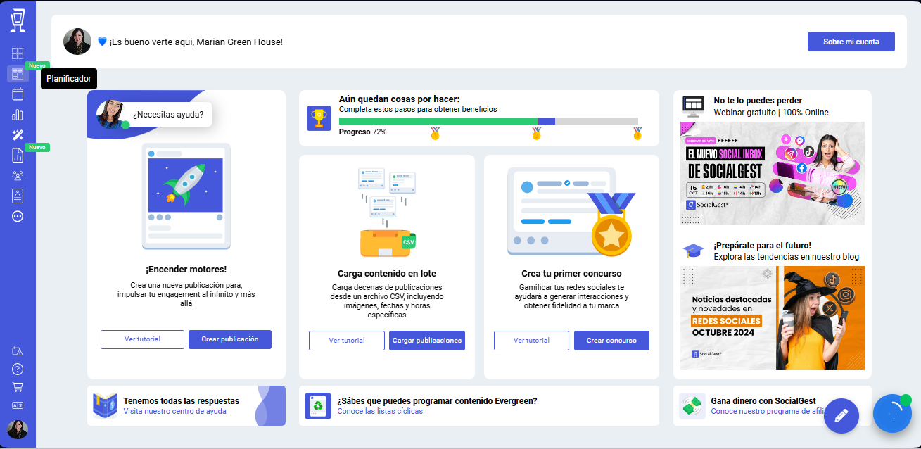 Tableros de tareas de SocialGest