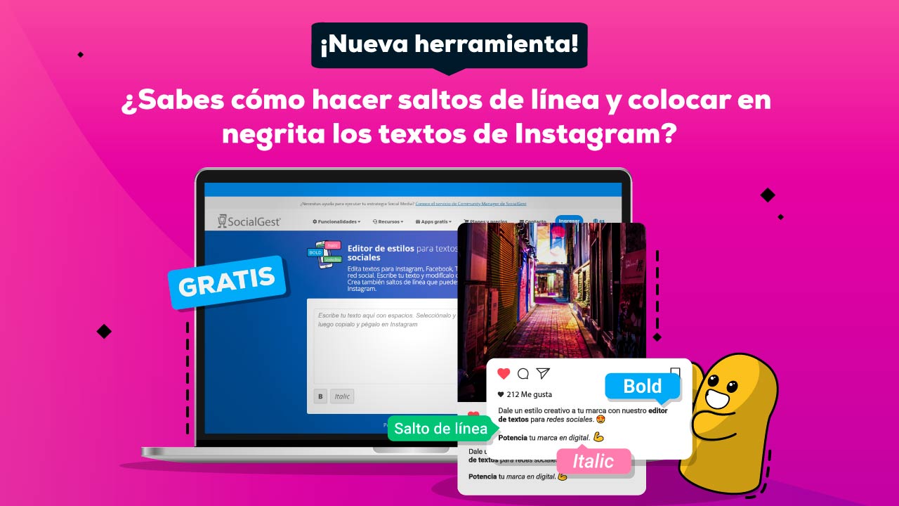 Creador de espacios y negritas para texto de redes sociales ¡Nueva funcionalidad! Gratis
