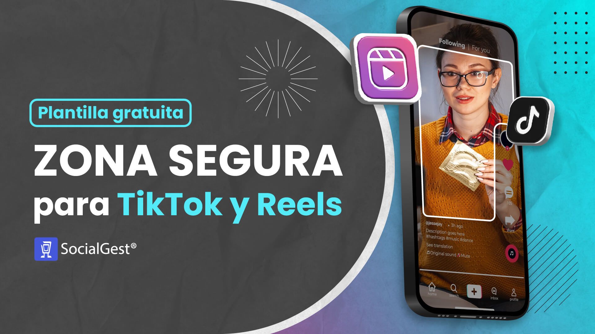 Cómo usar la zona segura en videos de TikTok y Reels | Plantilla descargable