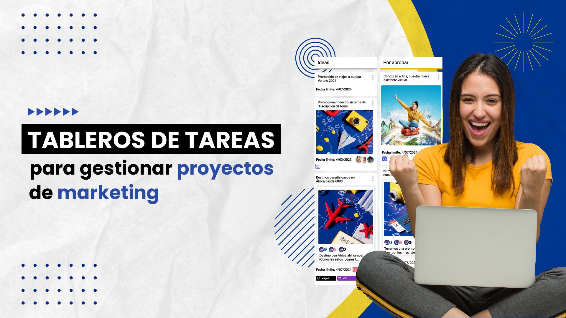 Tablero de tareas para gestionar proyectos de marketing