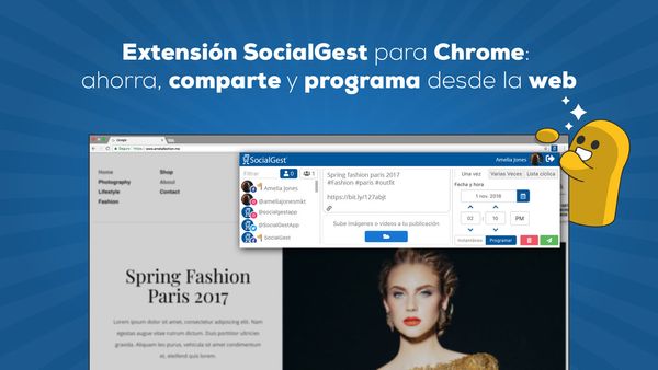 ¡Nuevo! Extensión SocialGest para Chrome: comparte y programa desde la web