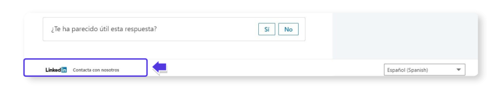 Contactar con el centro de ayuda de Linkedin